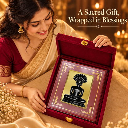 24K Gold-Plated Parshwanath Ji MDF Frame | Premium Gift Box | 27x35 CM