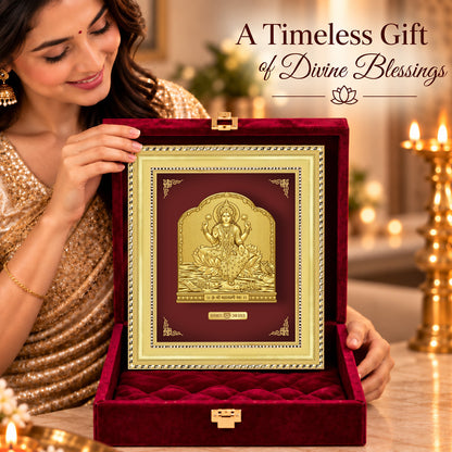 24K Gold-Plated Lakshmi Frame | Premium Gift Box | 18x15 CM