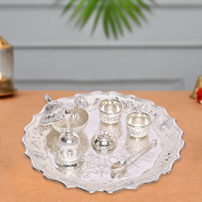 DIVINITI Designer Puja Thali Kit Celebrate Rituals with Elegance, Fusion of Art and Devotion for Home Office Décor, Pooja Room Samagri  Diwali GIft