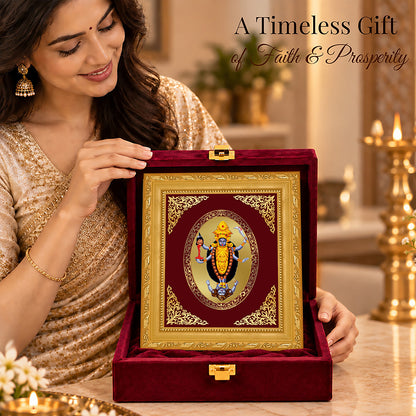 24K Gold-Plated Maa Kali Frame | Premium Gift Box | 16x13.5 CM
