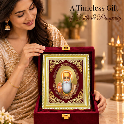 24K Gold-Plated Guru Nanak BG Frame | Premium Gift Box | 26x20 CM