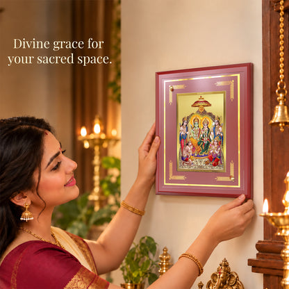 24K Gold-Plated Ram Darbar MDF Frame | Premium Gift Box | 26x20 CM