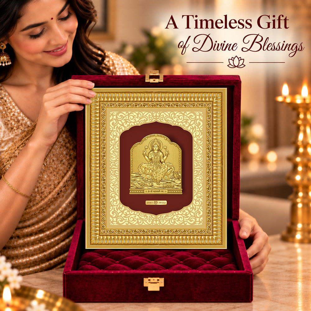 24K Gold-Plated Lakshmi Frame | Premium Gift Box | 35x30 CM