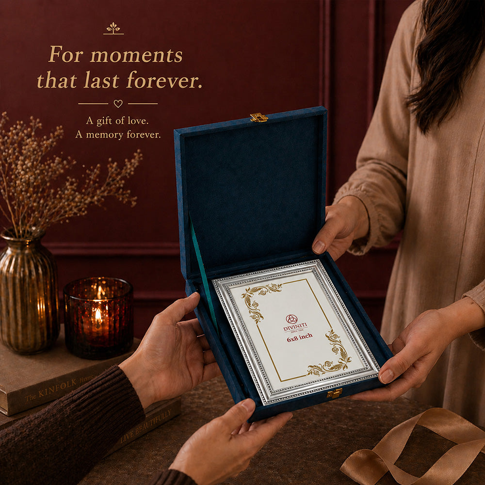 Diviniti Premium Silver Plated 6x8 Photo Frame