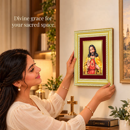 24K Gold-Plated Jesus Christ Frame | Premium Gift Box | 17.5x21.5 CM