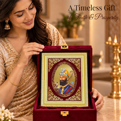 24K Gold-Plated Guru Gobind Singh BG Frame | Premium Gift Box | 26x20 CM