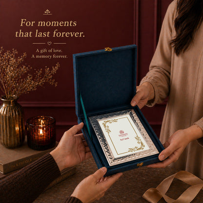 Diviniti Premium Silver Plated 5x7 Photo Frame with Luxury Gift Box