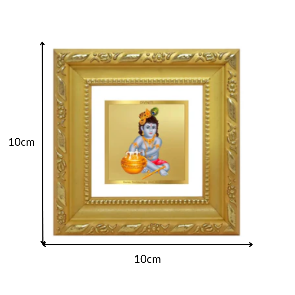 Makhan Gopal |Baby Krishna | Devakinandana For Tabletop Frame in 24K Gold Plated Foil