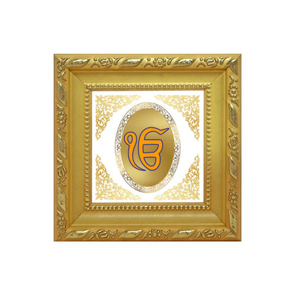 Ik Onkar | Sacred Sikh Symbol Royal Tabletop Photo Frame in 24K Gold Plated Foil
