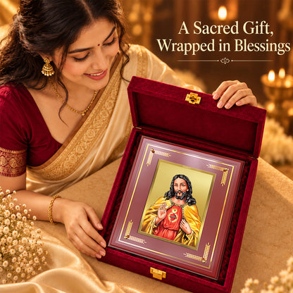 24K Gold-Plated Jesus Christ MDF Frame | Premium Gift Box | 27x35 CM