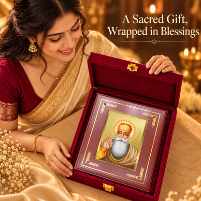 24K Gold-Plated Guru Nanak MDF Frame | Premium Gift Box | 27x35 CM