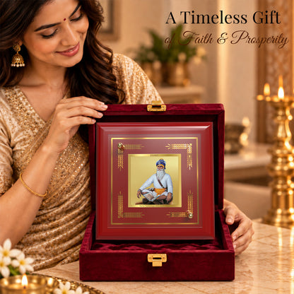 24K Gold-Plated Baba Deep Singh MDF Frame | Premium Gift Box | 10x10 CM