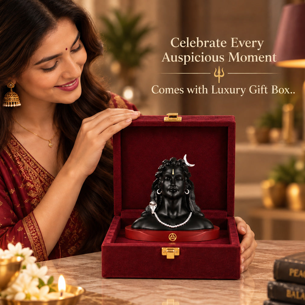 DIVINITI Adiyogi Black Idol | Car & Home Décor | Gift Box | 7.5x11.5 CM
