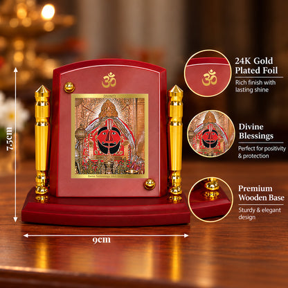 24K Gold-Plated Salasar Balaji MDF Car Dashboard Frame | 7.5x9 CM