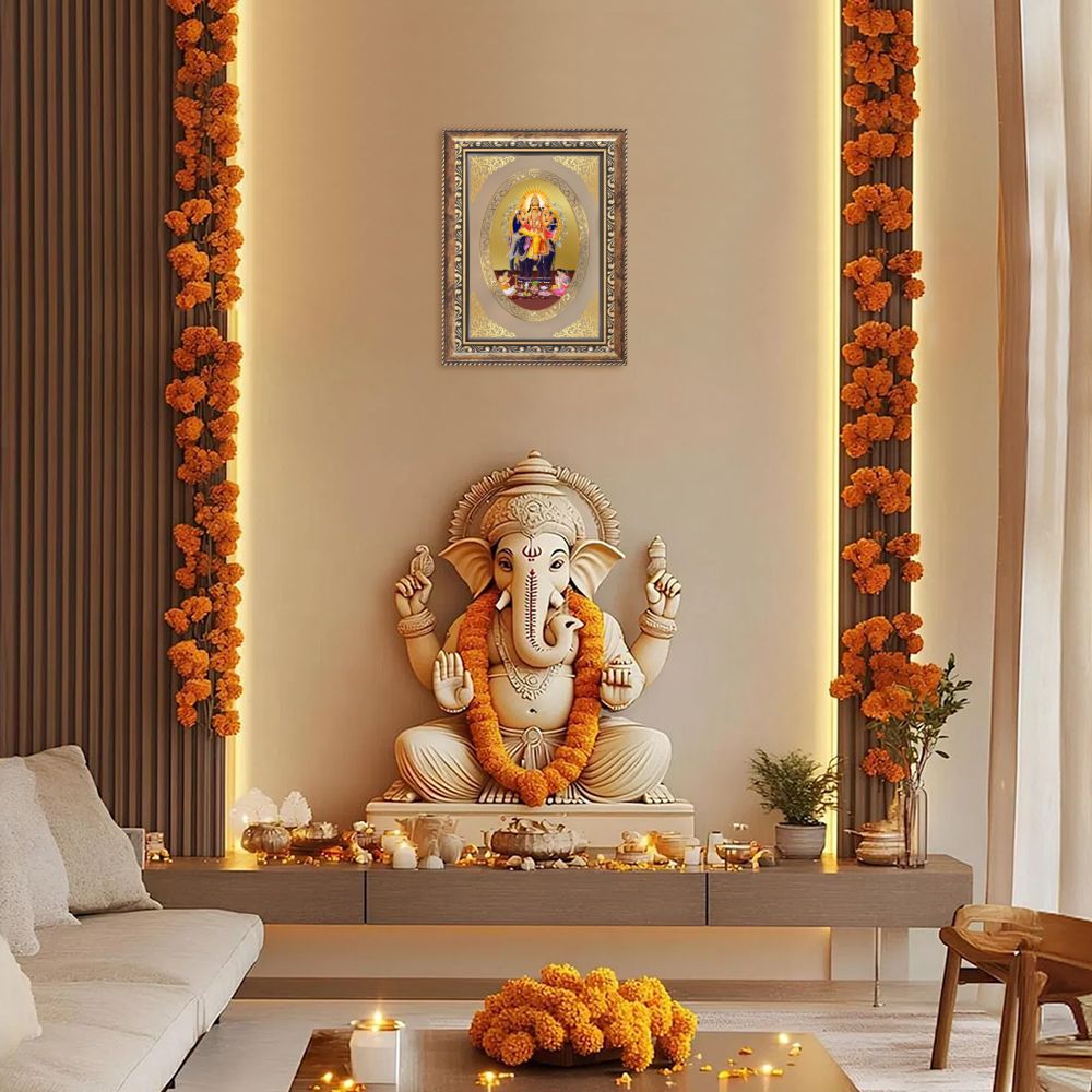 Lord Vishwakarma Divine Creator & Architect Sacred Success Royal Tabletop Frame in 24K Gold Plated Foil