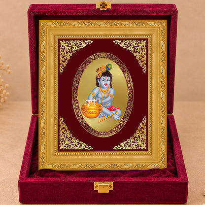 24K Gold-Plated Bal Gopal Frame | Premium Gift Box | 16x13.5 CM