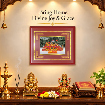 24K Gold-Plated Vaishno Devi Mata Darbar MDF Frame | Premium Gift Box | 35x27 CM