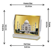 Load image into Gallery viewer, DIVINITI 24K Gold Plated Taj Mahal Photo Frame For Home Decor, Car Dashboard, Table, Gift (11 X 6.8 CM)
