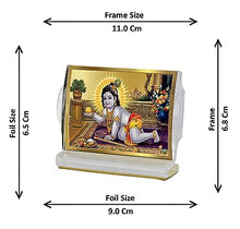 Load image into Gallery viewer, Diviniti 24K Gold Plated Laddu Gopal Frame For Car Dashboard, Home Decor, Table Top, Gift (11 x 6.8 CM)