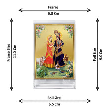 Load image into Gallery viewer, Diviniti 24K Gold Plated Radha Krishna Frame For Car Dashboard, Home Decor, Table Top, Puja, Gift (11 x 6.8 CM)
