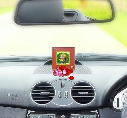 Diviniti 24K Gold Plated Foil Krishna Frame For Car Dashboard, Home Decor, Table Top, Puja (5.5 x 6.5 CM)