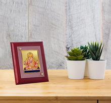Load image into Gallery viewer, DIVINITI Dagadu Ganesha Gold Plated Wall Photo Frame, Table Décor| MDF 2 Wooden Wall Photo Frame and 24K Gold Plated Foil| Religious Photo Frame Idol For Pooja, Gifts Items (20.0CMX16.0CM)
