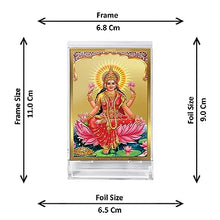 Load image into Gallery viewer, Diviniti 24K Gold Plated Lakshmi Ji Frame For Car Dashboard, Home Decor, Puja, Festival Gift (11 x 6.8 CM)