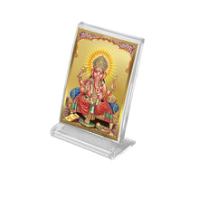 Load image into Gallery viewer, Diviniti 24K Gold Plated Ganesha Frame For Car Dashboard, Home Decor, Puja, Festival Gift (11 x 6.8 CM)

