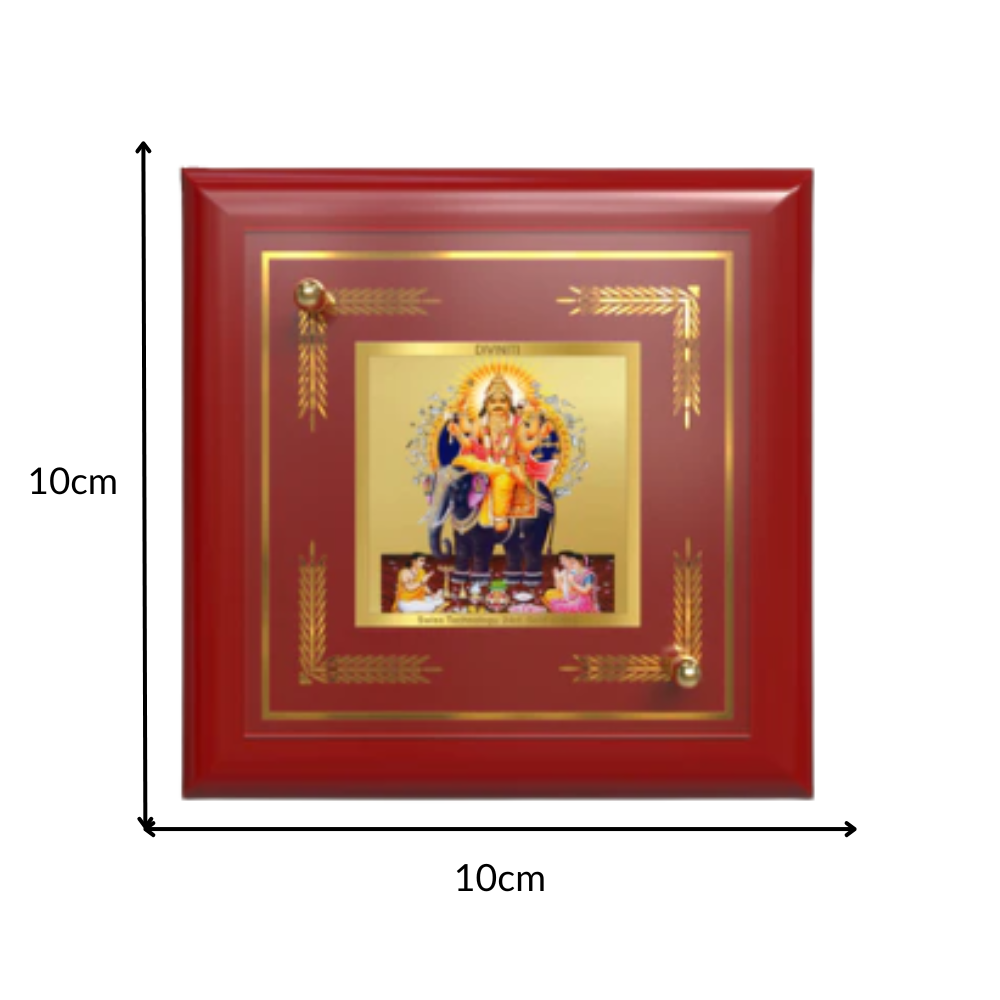 Lord Vishwakarma | Divine Architect of the Universe Tabletop Frame in 24K Gold Plated Foil