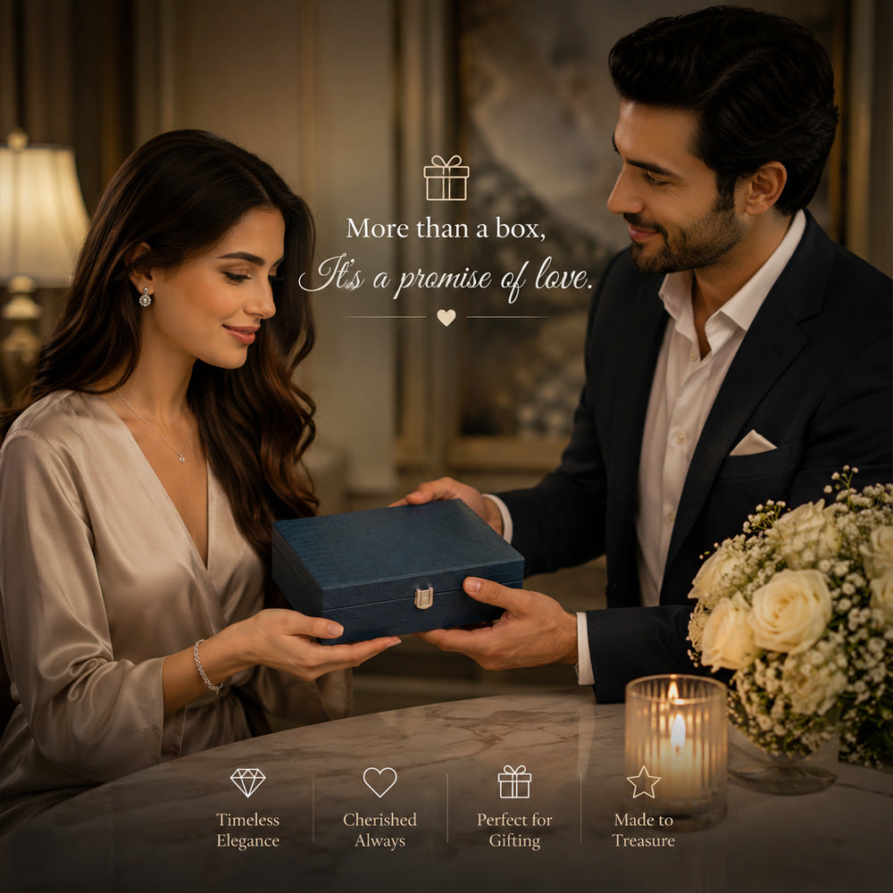 Diviniti German Silver Decorative 2-in-1 Box | Premium Wedding, Festive & Corporate Gift Box – White Finish
