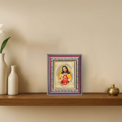 Jesus Christ Divine Christian Sacred Faith & Redemption Royal Tabletop Frame in 24K Gold Plated Foil