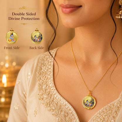 Diviniti 24K Gold Plated Bal Gopal & Laddu Gopal 28MM Double Sided Pendant For Men, Women & Kids