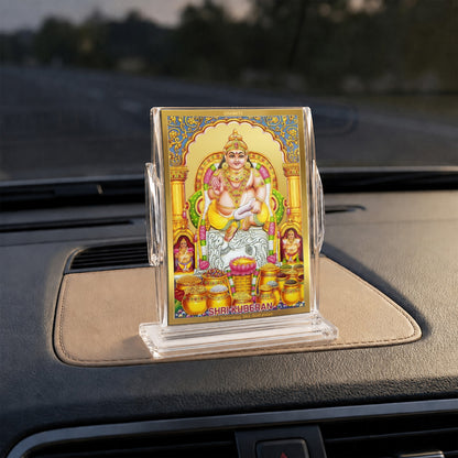24K Gold-Plated Lord Kuber Acrylic Car Dashboard Frame | 11x7 CM