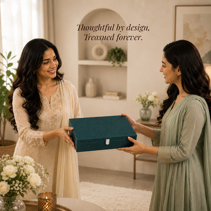 Diviniti Silver-Plated Oval Decorative Tray with Green Enamel Accents | Luxury Serving Platter for Dry Fruits, Sweets & Premium Gifting