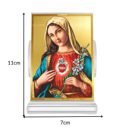 Mother Mary | Blessed Virgin Car Dashboard Frame in 24K Gold Plated Foil