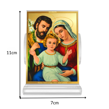 Holy Family | Symbol of Love, Unity & Grace Car Dashboard Frame in 24K Gold Plated Foil