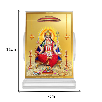 Santoshi Mata | Goddess of Contentment & Fulfilment Car Dashboard Frame in 24K Gold Plated Foil