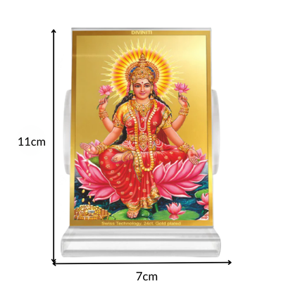 Goddess Lakshmi | Devi of Wealth & Prosperity Car Dashboard Frame in 24K Gold Plated Foil