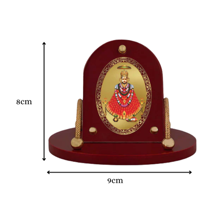 Khatu Shyam Ji | Divine Lord Shyam Car Dashboard & Tabletop Photo Frame in 24K Gold Plated Foil