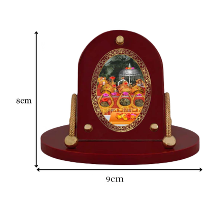 Durga Vaishno Devi Mata Ka Darbar | Divine Goddess Durga Car Dashboard & Tabletop Photo Frame in 24K Gold Plated Foil