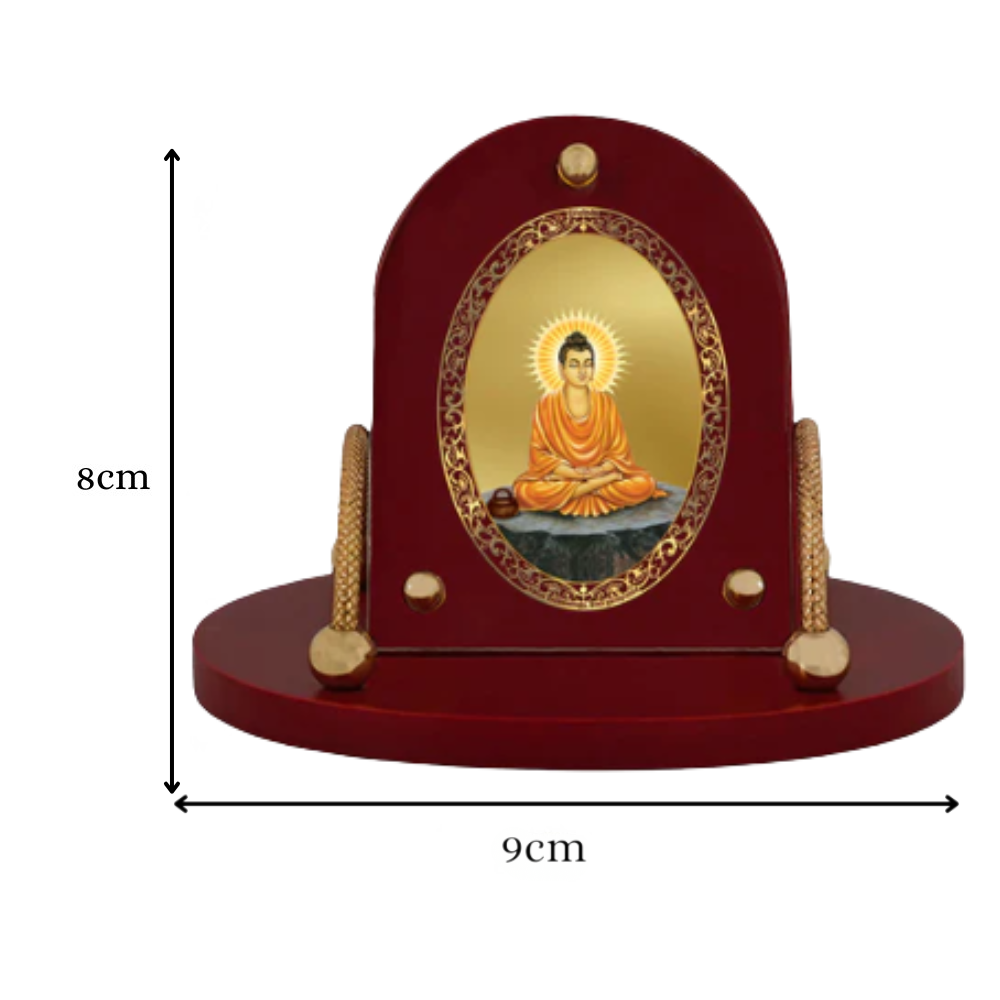 Buddha | Divine Buddha Car Dashboard & Tabletop Photo Frame in 24K Gold Plated Foil