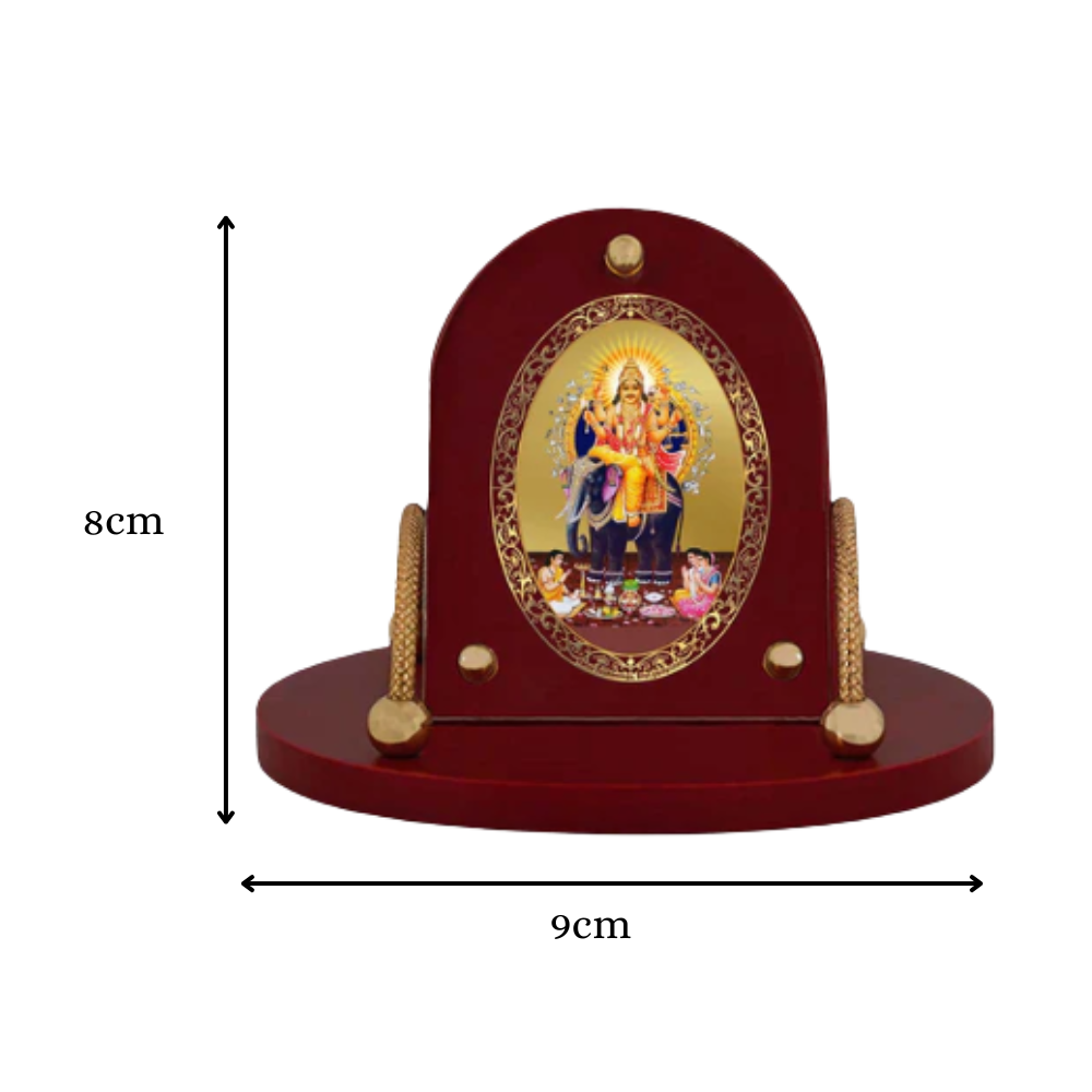 Lord Vishwakarma | Spiritual Car Dashboard & Tabletop Frame in 24K Gold Plated Foil