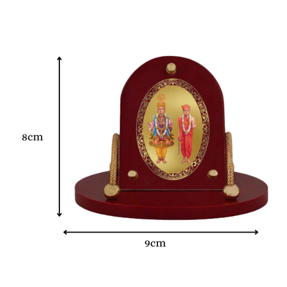 Lord Swaminarayan | Spiritual Car Dashboard & Tabletop Frame in 24K Gold Plated Foil