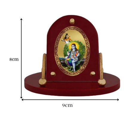 Baba Balak Nath | Divine Hindu Saint Car Dashboard & Tabletop Photo Frame in 24K Gold Plated Foil