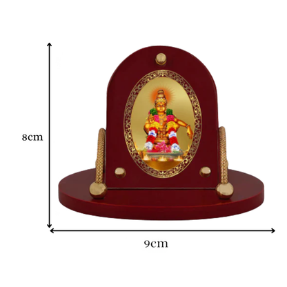 Ayyappan | Divine Lord Ayyappa Car Dashboard & Tabletop Photo Frame in 24K Gold Plated Foil