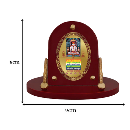 Adinath with Namokar Mantra | Divine Jain Tirthankara Car Dashboard & Tabletop Photo Frame in 24K Gold Plated Foil