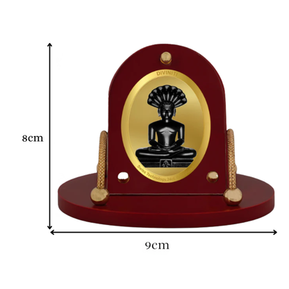Diviniti 24K Gold Plated Foil Parshvanatha Frame for Car Dashboard, Home Decor, Table & Office (8 CM x 9 CM)