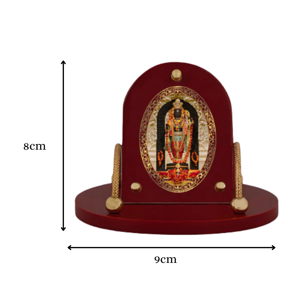 Ram Lalla | Lord Ram Lalla 24K Gold Plated Divine Photo Frame for Car Dashboard, Home Décor & Tabletop | Blessings of Purity, Devotion & Protection