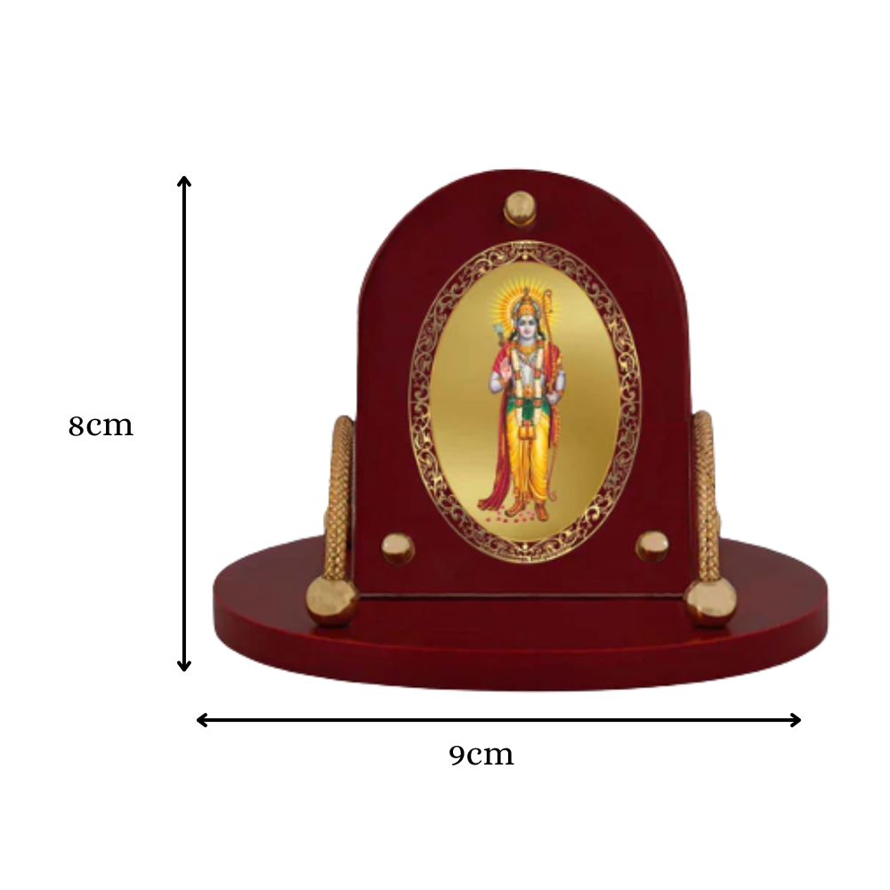 Ram Ji | Divine Lord Ram Car Dashboard & Tabletop Photo Frame in 24K Gold Plated Foil