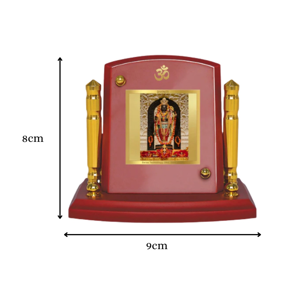 Ram Lalla | Divine Lord Ram Lalla Car Dashboard & Tabletop Photo Frame in 24K Gold Plated Foil